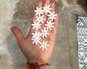 Mini White Daisy Stickers, Small Waterproof Flower Sticker, 1x1 in