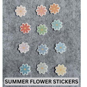 Pegatinas de flores impermeables, paquete de 12, para portátil, miniflores, para botellas de agua imagen 3