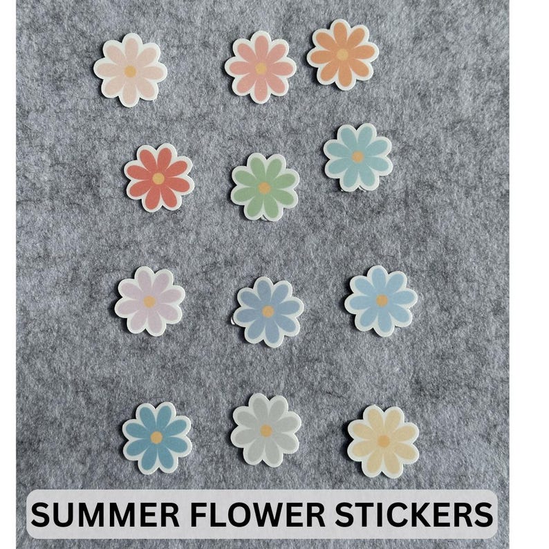 Pegatinas de flores impermeables, paquete de 12, para portátil, miniflores, para botellas de agua imagen 3
