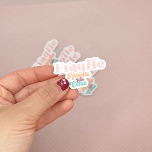 Fragile Handle with Care Sticker 2x1 in