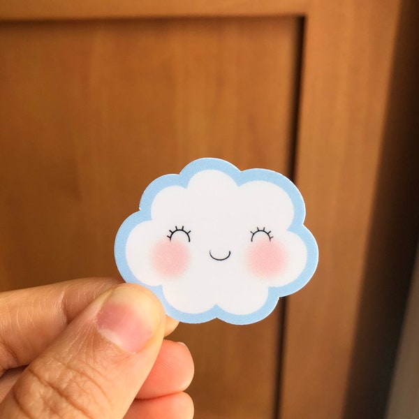Happy Cloud Sticker|1.5x1.25 in.