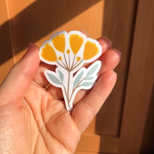 Yellow Sprig Sticker 2x2.5 in