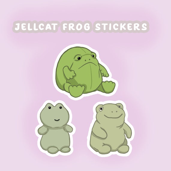 Cute Jellycat Frog Sticker Pack, 3 Funny Meme Stickers for Girls
