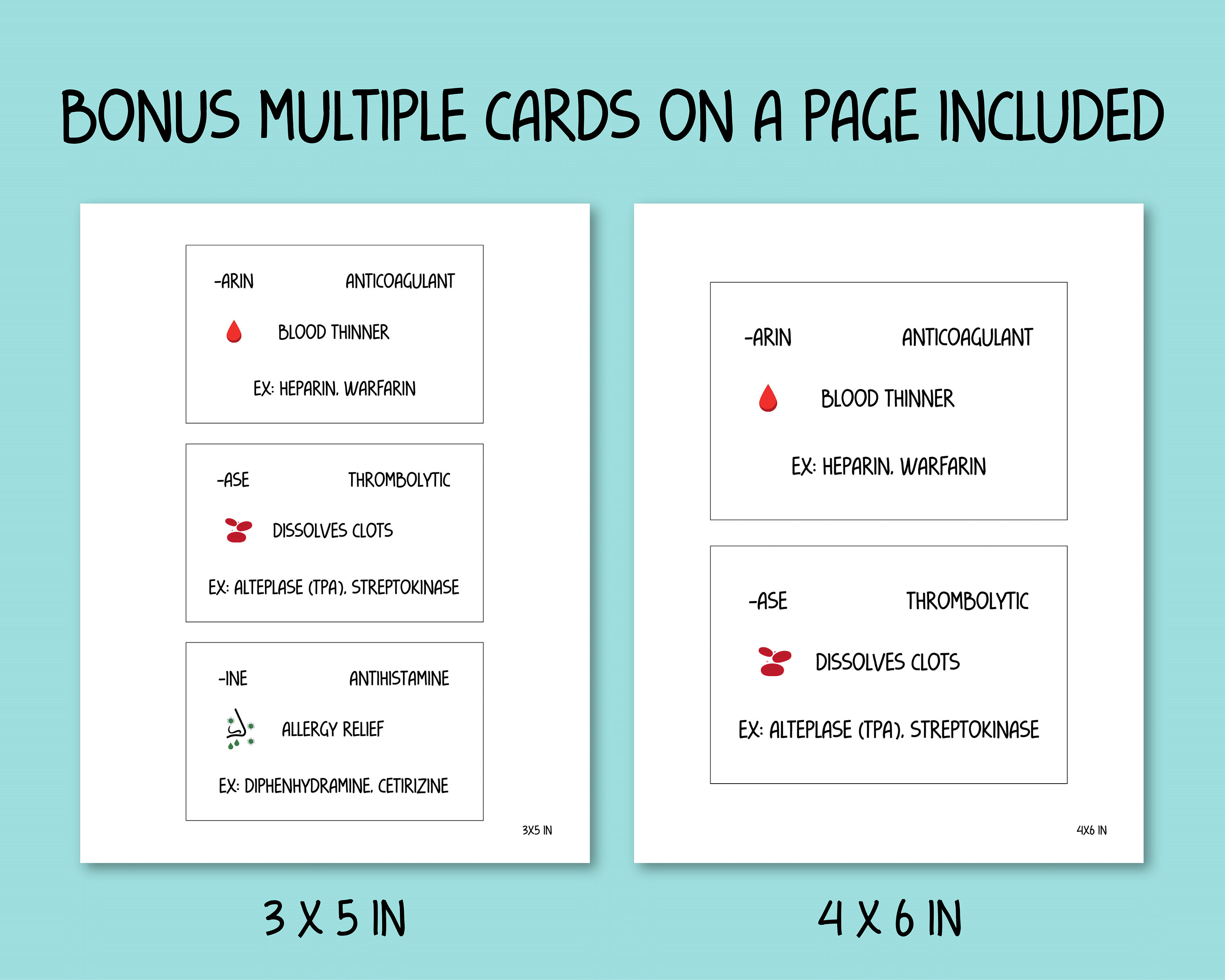 Nursing Notes Drug Classification Flash Cards, Pharmacology Notes ...
