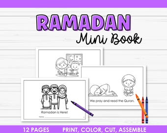 Minilibros de Ramadán, páginas para colorear de Ramadán, actividades de Ramadán para niños, actividades de Ramadán para niños, regalos de Ramadán para niños