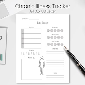 Chronic Illness Health Tracker, Daily Chronic Illness Log, Printable ...
