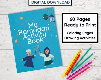 Libro de actividades de Ramadán para niños / Regalo de Ramadán para niños / Libro de actividades de 60 páginas / Actividad de Ramadán para niños
