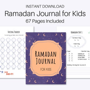 Ramadan Journal for Kids | Ramadan Gift for Kids | 67 Pages Ramadan Journal | Ramadan Activity for Kids | Kids Ramadan Journal Activity