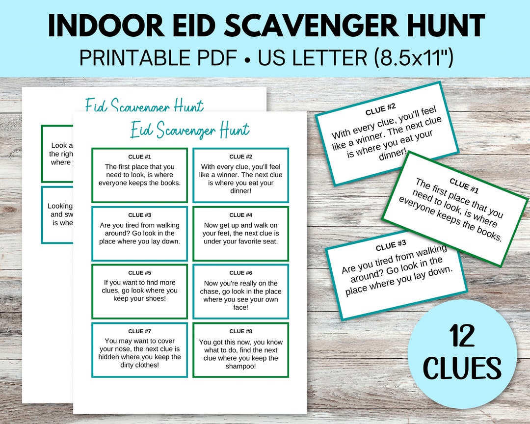 Printable Eid Scavenger Hunt Game, Eid Gift for Kids, Eid Game for Kids ...