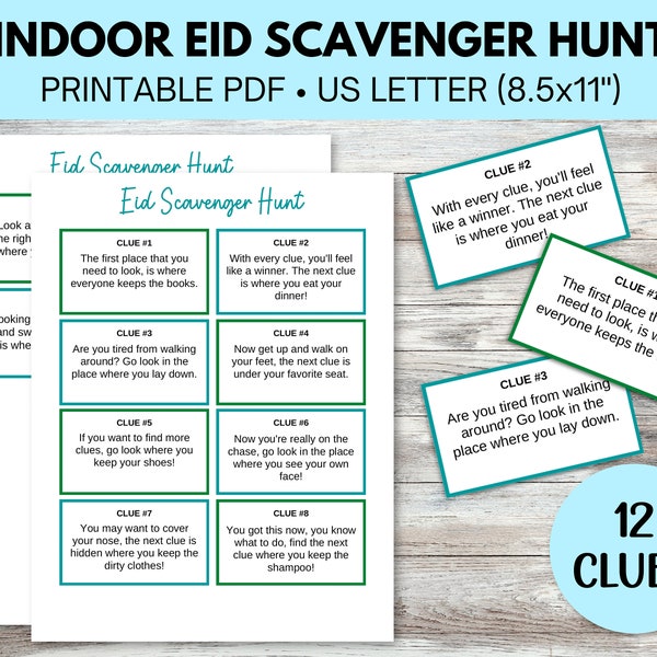 Printable Eid Scavenger Hunt Game, Eid Gift for Kids, Eid Game for Kids, Eid Activity for Kids, Eid Printable Games, Eid Gift Money, Eidee