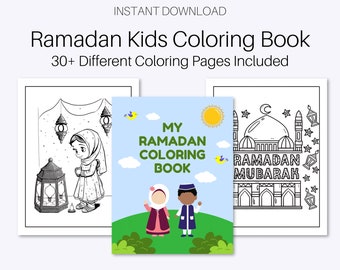 Libro para colorear de Ramadán para niños / Regalo de Ramadán para niños / Libro para colorear de 30 páginas / Actividad de Ramadán para niños / Actividad para niños de Ramadán / Eid