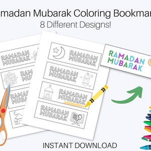 Ramadan Coloring Bookmarks for Kids | Ramadan Activity for Kids | Ramadan Gift for Kids | 8 Different Coloring Bookmarks | Ramadan Fun Kids