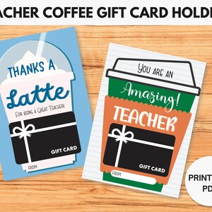Lehrer Wertschätzung Geschenk Kartenhalter, Lehrer Geschenk druckbar, Vorschullehrer Geschenke, Danke Geschenk Lehrer, Geschenk für Lehrer, Kaffee