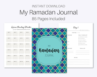 Printable Digital Ramadan Planner 2026 | Ramadan Journal 2026 | Printable Ramadan Tracker | Prayer Tracker | Quran Reading Tracker Log
