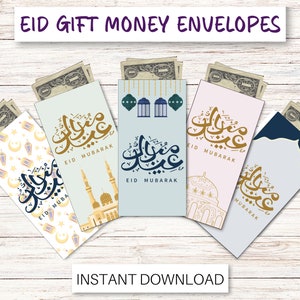 Printable Eid Gift Money Envelopes for Kids, Eid Money Holders, Printable Money Envelope Design