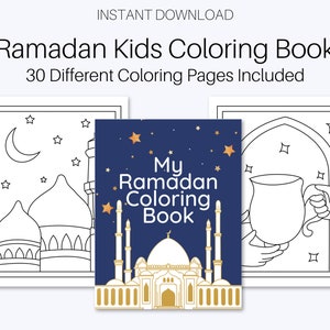 Ramadan Coloring Book for Kids | Ramadan Gift for Kids | 30 Pages Coloring Book | Ramadan Activity for Kids