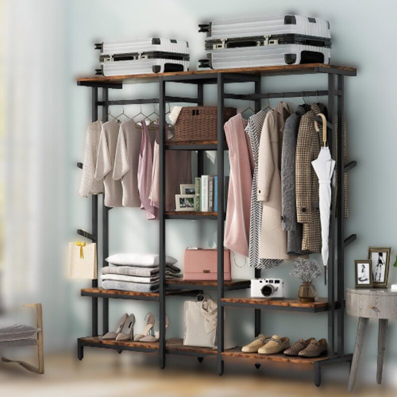 Extra Large Closet Organizer With Hooks Freestanding Closet Etsy