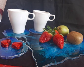 Tray and coaster. Breakfast tray. Cup holder and small tray.