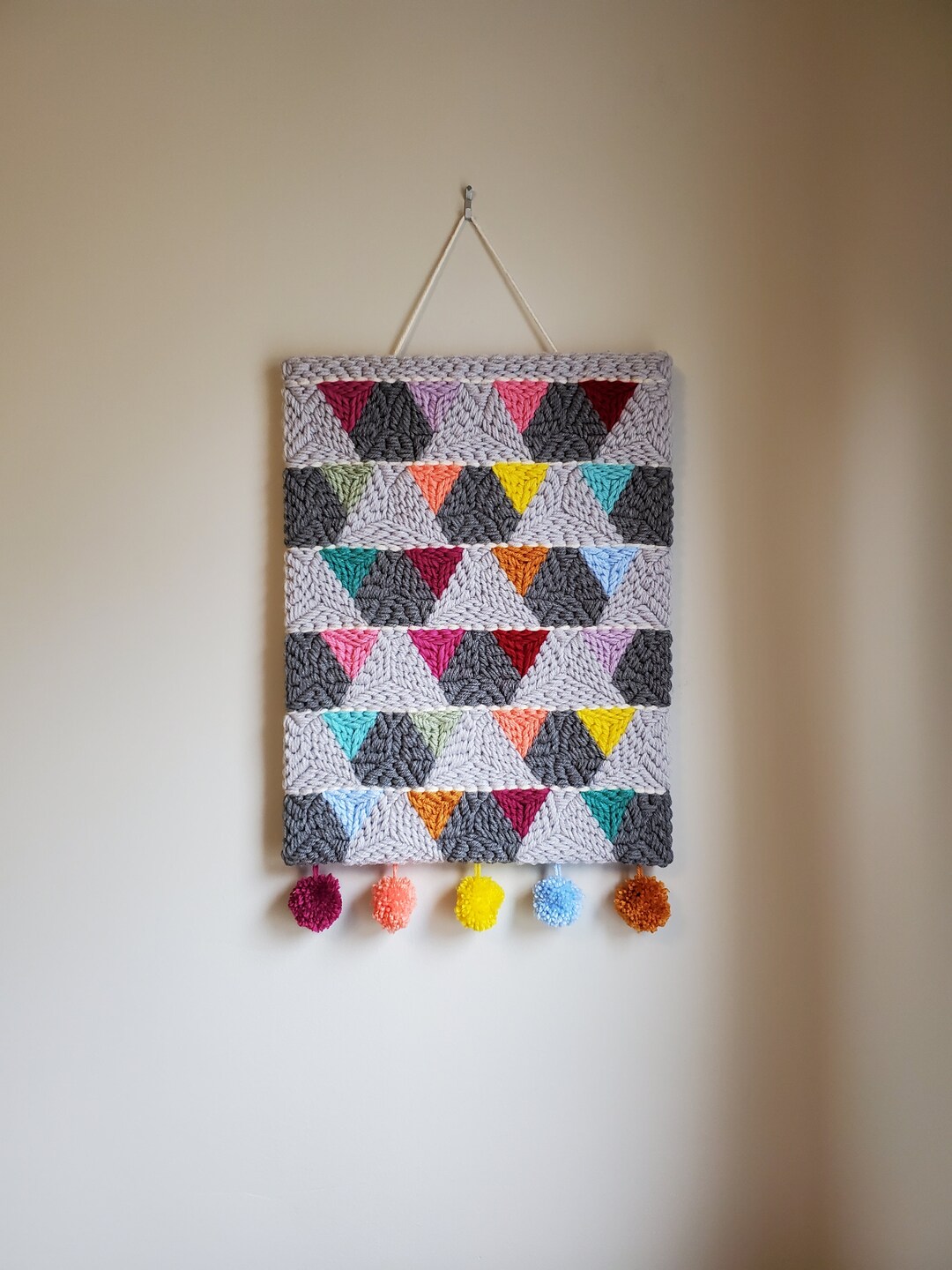 Punch Needle Wall Decor Gift Modern Geometric Birthday Party - Etsy