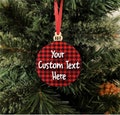 Custom Buffalo Plaid Wood Ornament | Wood Ornament | Custom Ornament | Create Your Own Ornament | Custom Words | Christmas Ornament