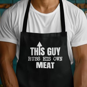 Questo ragazzo si strofina il grembiule di carne / Grembiule divertente / Regali divertenti per lui / Regali per il marito / Idee regalo per l'anniversario / Regalo di inaugurazione della casa