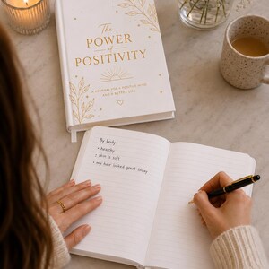 Power of Positivity Hardcover Journal | Black & Gold Inspirational Notebook image 4