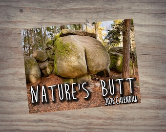 Natures Butt 2026 Calendar, Bum Calendar, Funny Calendar, Gag Gifts, Funny Gift Ideas, White Elephant, Secret Santa