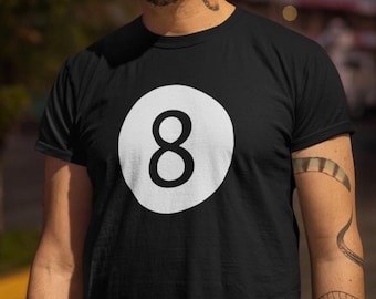 8 Ball T-Shirt: Retro Billiards Tee - Good Luck Gambling Shirt