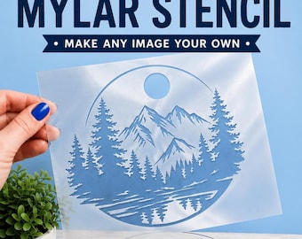 Plantilla personalizada de Mylar, plantilla reutilizable con imagen personalizada, plantilla de logotipo, plantilla fotográfica, plantilla de pintura, diseño personalizado cortado con láser.