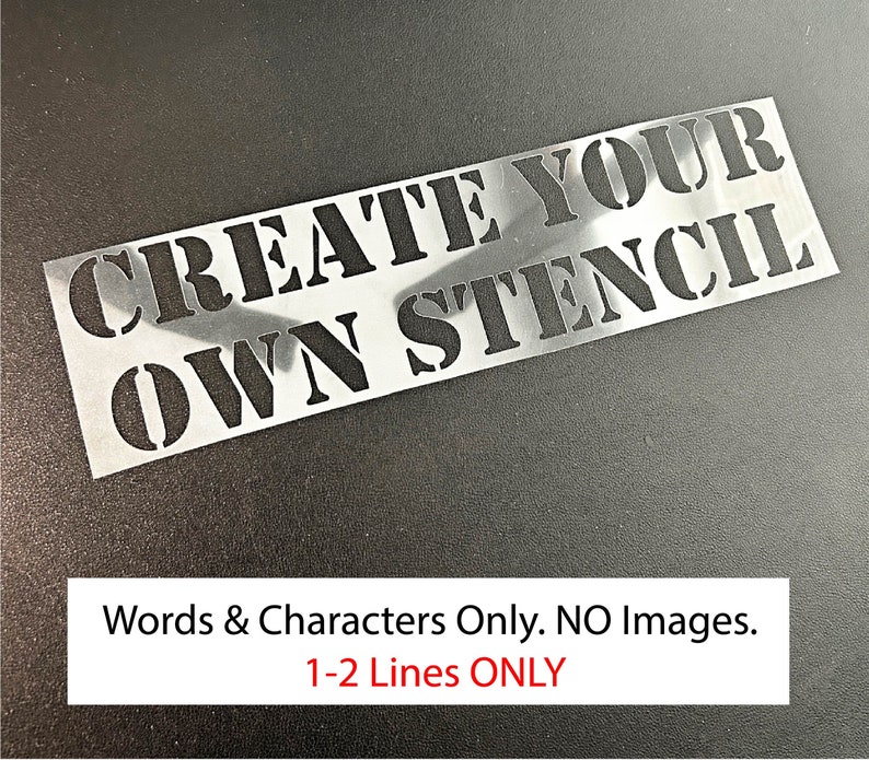 Custom Words Reusable Stencil Custom Word Stencil Painting Stencil Etching Stencil Mylar Stencils Personalized Stencil image 4