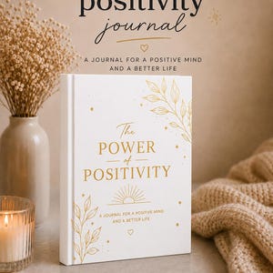 Power of Positivity Hardcover Journal | Black & Gold Inspirational Notebook image 1