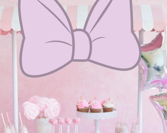 Recorte de lazo de Minnie Mouse, decoración para fiesta de cumpleaños (descarga digital)