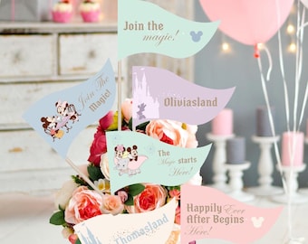 Mickey And Friends Pennants Party Decoration, Printable Mickey Birthday Party Decoration, Mickey Flags - Banners, Digital Download