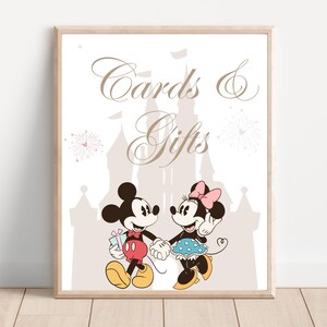 Mickey Minnie Cards And Gifts Table Sign Decoration, Printable Mickey Birthday Party Decor, Mickey  Theme Party Decor, Digital Download