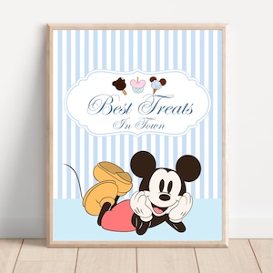 Printable Mickey Treat Sign, Best Treats Sign, Table Sign, Birthday or Baby shower Decoration, Digital Download, Not Editable