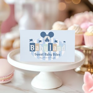 Babyland Baby Shower Food Tent, Editable Food Labels, Babyland Baby Shower Party, Mouse Theme Party, Digital Download