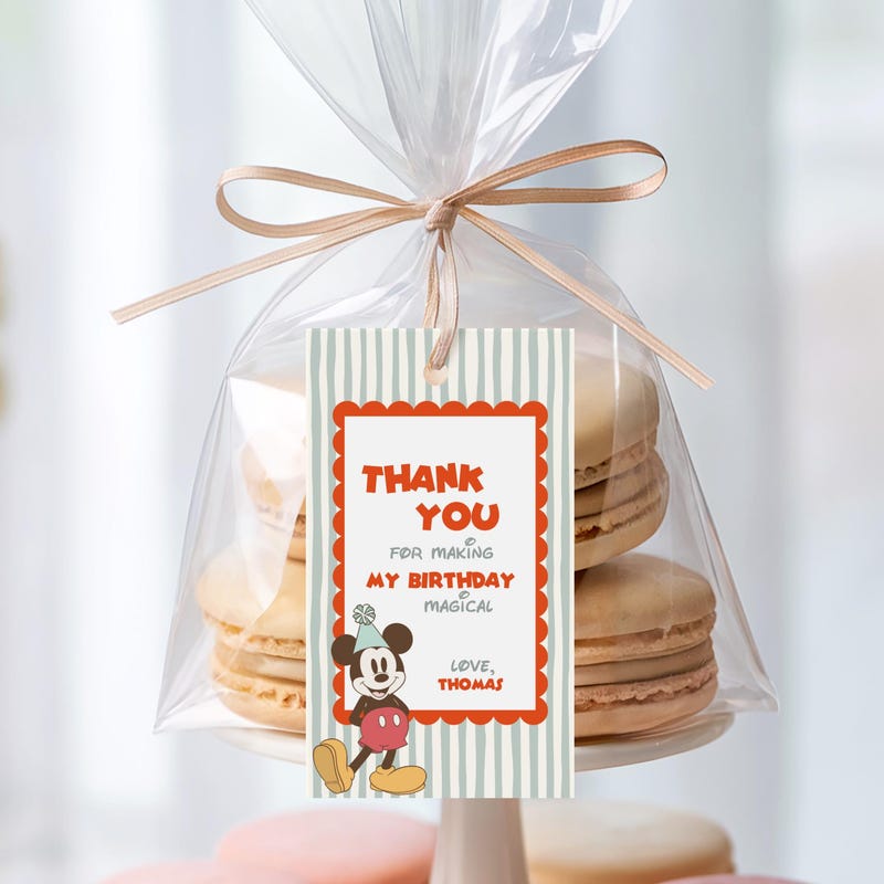 Mickey Mouse Thank You Cards - Etsy