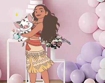 Moana Pastel Cutout, Birthday Party Prop (Digital Download)