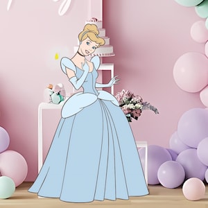 Cinderella CutOut, süße Prinzessin Ausschnitt Dekor, Cinderella Party Dekoration Thema, Geburtstagsparty Stand Up Prop, digitaler Download