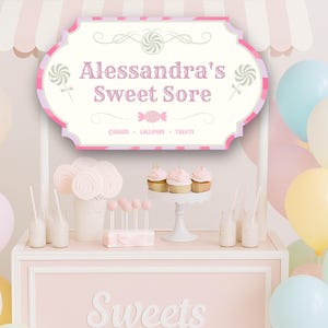 Sweet Shop Sign Candy Party Decor | Candyland Birthday Decoration | Sweet Cart Sign Printable | Dessert Table Sign | Candy Buffet Sign