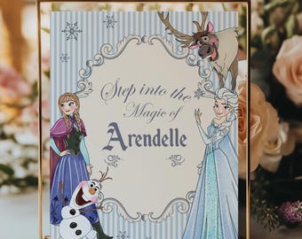 Frozen Birthday Welcome Sign, Winter Wonderland Party Decor (Digital Download)
