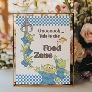 Toy Story Pizza Planet Food Station Sign, Alien Party Decorations (Digital Download)