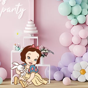Pastel Baby Snow White CutOut, Snow White Big Decor, Snow White Party Decoration Theme, Birthday Party, Stand Up Prop, Digital Download