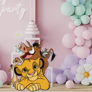 Lion King And Friends CutOut, Simba Cutout Decor, Party Decoration, Lion king Theme Party, Birthday Party Stand Up Prop, DIGITAL Download