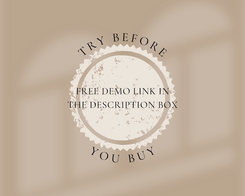 May include: A distressed, circular stamp with the text "TRY BEFORE YOU BUY" and "FREE DEMO LINK IN THE DESCRIPTION BOX".