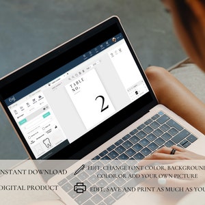 May include: Editable digital template for a table number card. The card is white with black text that says "Table No. 2".