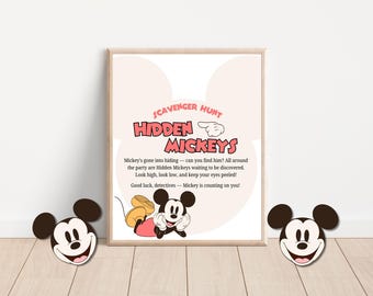 Hidden Mickeys Scavenger Hunt Game, Mickey Theme Party, Birthday Game, Digital Download