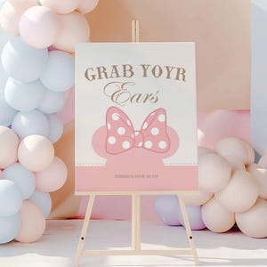 We&#39;ve Got Ears Say Cheers Sign Party Decor, Grab You Ears, Mickey Mouse Theme Birthday Party Sign, We Have Ears, DIGITAL Download