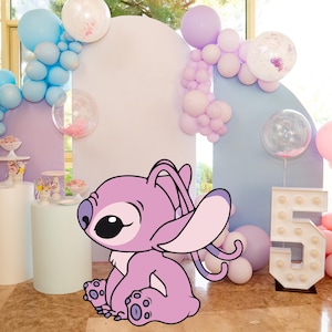 Engel Lilo und Stitch Ausschnitt, Lilo und Stitch Big Decor, Partydekoration Thema Babyparty Oder Geburtstagsfeier Stand Up Prop, DIGITAL
