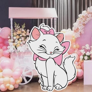 Cute cats CutOut Birthday Decoration, Marie Big Decor, Decoration Theme Birthday Party, Stand Up Prop, Digital Download